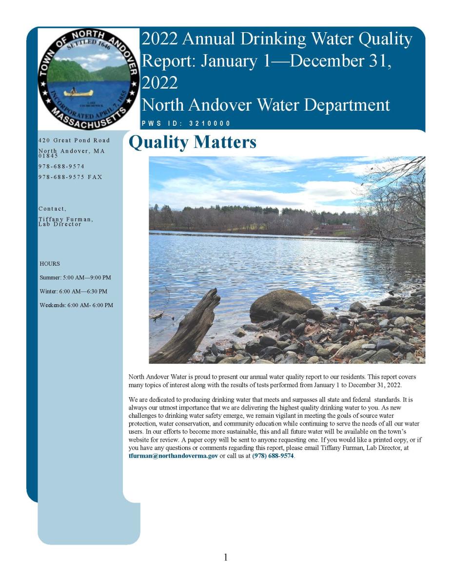 First Page Water Quality Report