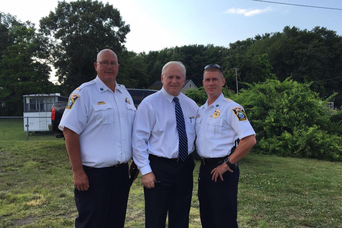 Chief Charles Gray, Lieutenant EJ Foulds and Dist. Atty. Blodgett