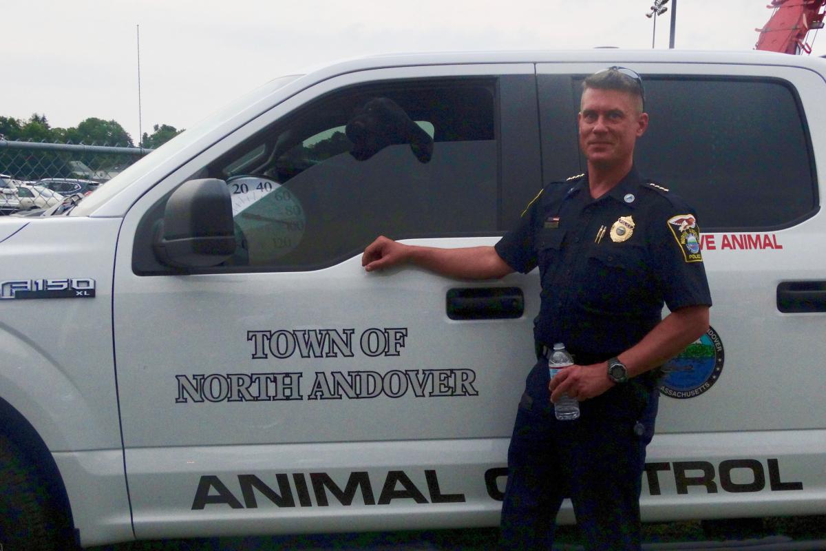 Chief Charles Gray and our new animal control vehicle