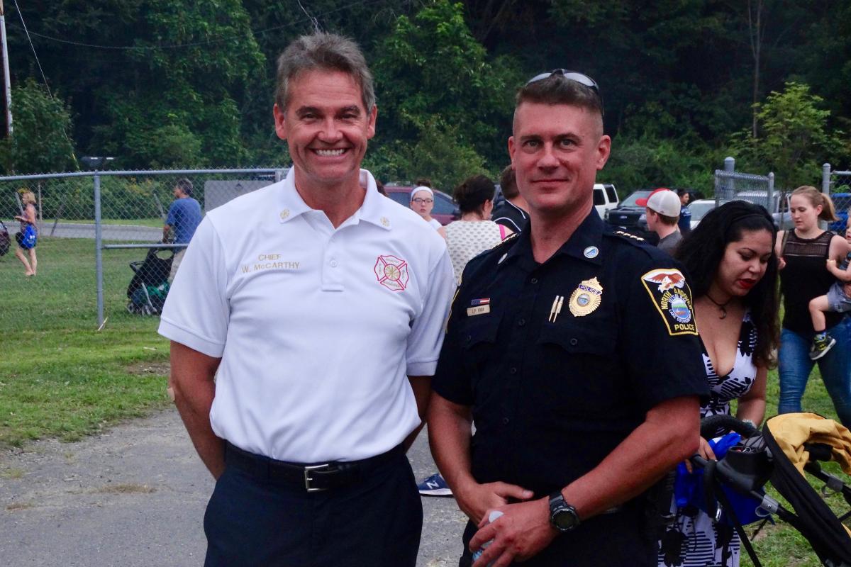 Police Chief Charles Gray and Fire Chief William McCarthy